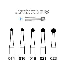 Fresas carburo H1-205 tallo largo para CA Komet - Caja de 5 unidades. 