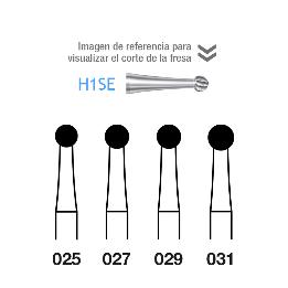 Fresas carburo H1SE-204 tamaños 025a031 CA aro verde grano grueso 151 micras Komet - Caja de 5 unidades.Para Contra-ángulo