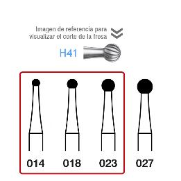 Fresas Carburo H41-204 CA aro rojo 8 12 láminas Komet Komet - Caja de 5 unidades. Para contra-ánguilo