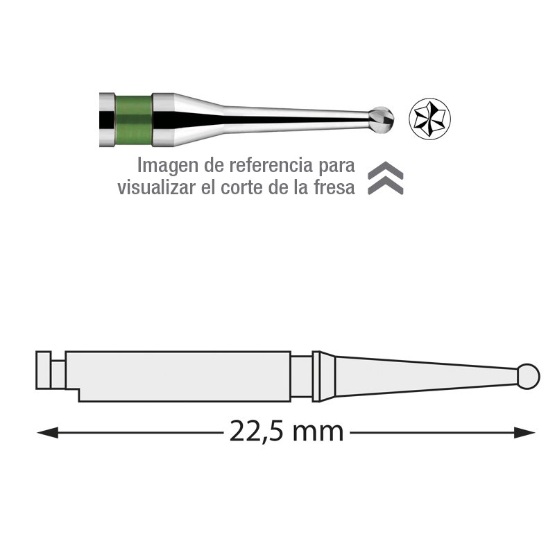 Fresas Excavabur E123A C.A. Dentsply Sirona - Caja de 5 unidades. Para contra-ángulo