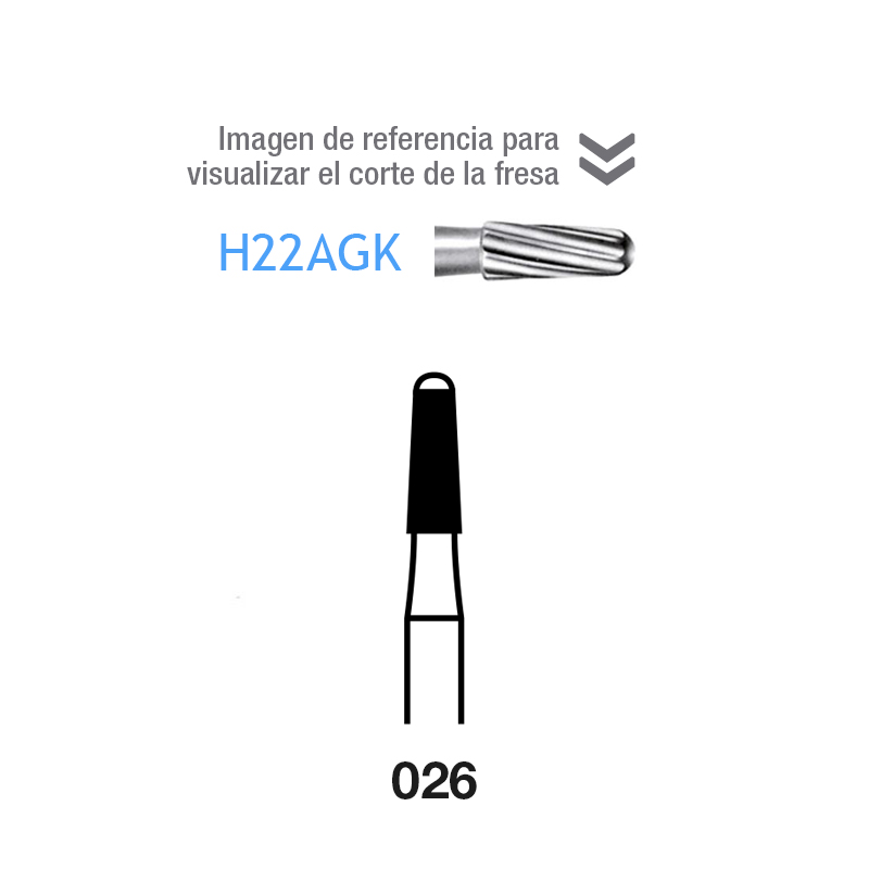 Fresas Carburo H22AGK Komet - Caja de 5 unidades. 4,7 mm.