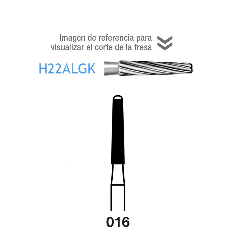 Fresas Carburo H22LGK Komet - Caja de 5 unidades. 8,3 mm.