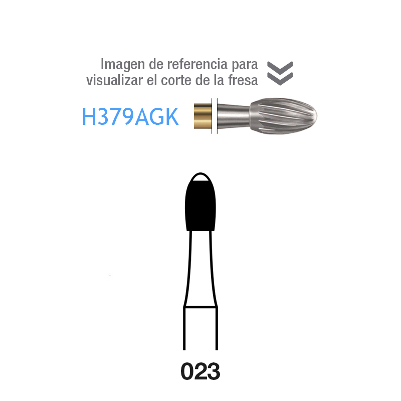 Fresas Carburo H379AGK Komet - Caja de 5 unidades. 4,2 mm.