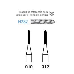 Fresas Carburo H282-314 FG aro rojo 8 12 láminas  Komet - Caja de 5 unidades. 