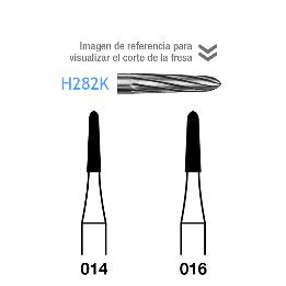 Fresas Carburo H282K FG aro rojo 8 12 láminas  Komet - Caja de 5 unidades. Para turbina