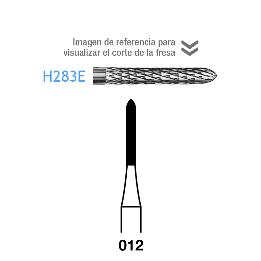 Fresas Carburo H283E-204-012 FG aro rojo 8 12 láminas Komet - Caja de 5 unidades. Para contra-ánguilo