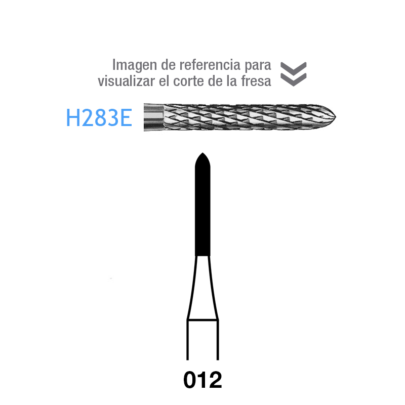 Fresas Carburo H283E314-012 FG aro rojo 8 12 láminas Komet - Caja de 5 unidades. Para turbina.