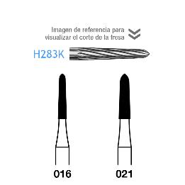 Fresas Carburo H283K-314 FG aro rojo 8 12 láminas  Komet - Caja de 5 unidades. Para turbina