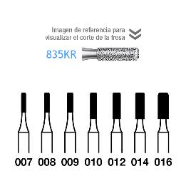 Fresas Diamante 835KR-314 FG grano medio 107 micras Komet - Caja de 5 unidades. Para turbina