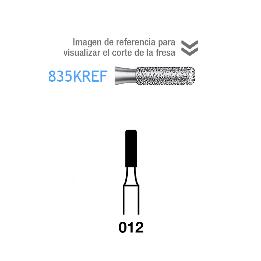Fresas Diamante 835KREF-314-012 FG aro amarillo grano extra-fino 25 micras Komet - Caja de 5 unidades.
