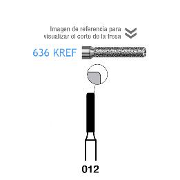 Fresas Diamante 836KREF-314-012 FG aro amarillo grano extra-fino 25 micras Komet - Caja de 5 unidades. Para turbina