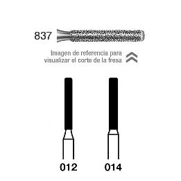 Fresas Diamante 837 FG grano medio 107 micras Royal Dent - Caja de 5 unidades. Para turbina.