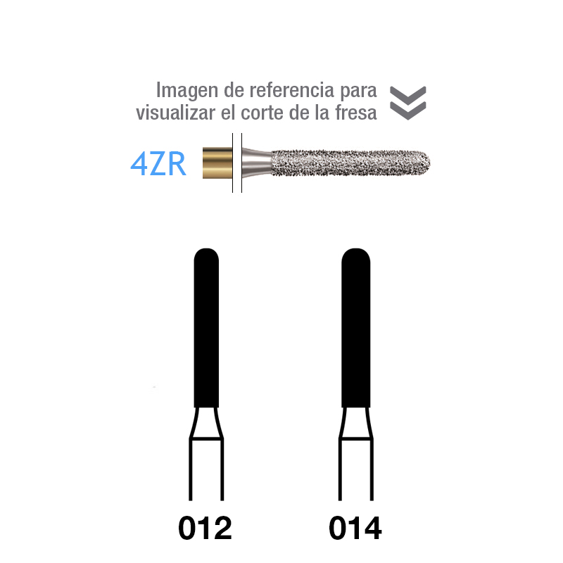 FRESAS Serie S 4ZR-314-014 FG aro verde grano grueso 151 micras Komet - Caja de 5 unidades