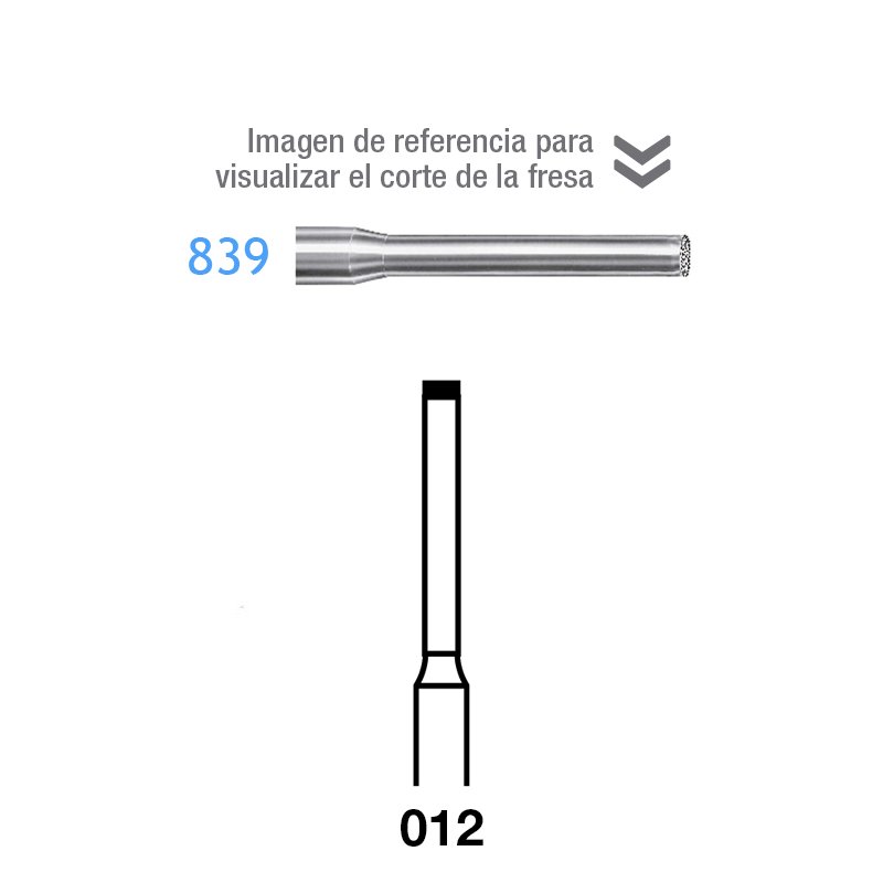 Fresas Diamante 839-314-012 FG grano medio 107 micras Komet - Caja de 5 unidades. Para turbina.