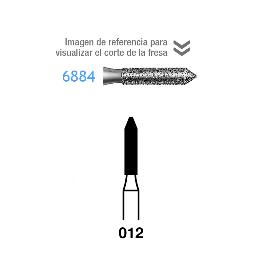 Fresas Diamante 6884-314-012 FG aro verde grano grueso 151 micras Komet - Caja de 5 unidades. Para turbina.