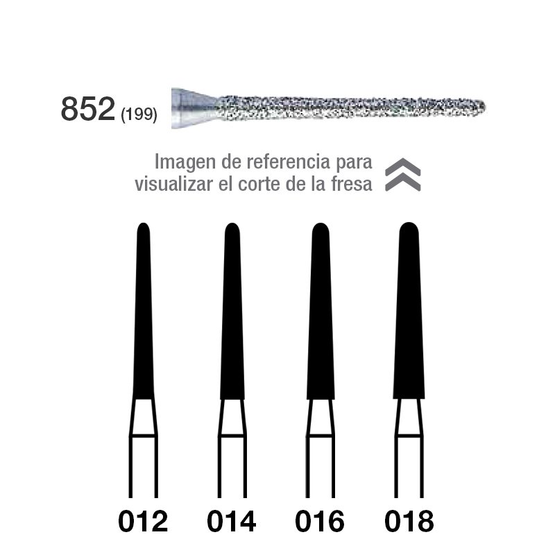 FRESAS 852G-314 FG aro verde grano grueso 151 micras Royal Dent - Caja de 5 unidades. Para turbina.