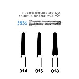 Fresas diamante 5856-314 FG aro negro grano super grueso 181 micras Komet - Caja de 5 unidades. Para turbina.