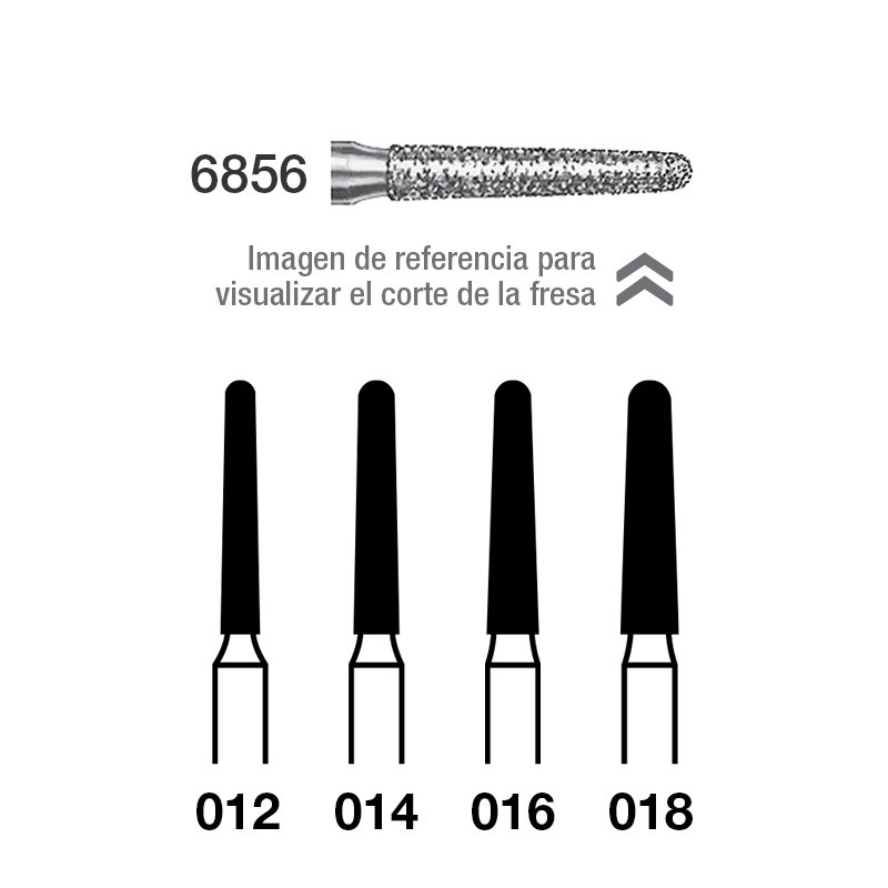 FRESAS Diamante 6856 849G-314 FG aro verde grano grueso 151 micras Royal Dent - Caja de 5 unidades. Para turbina.