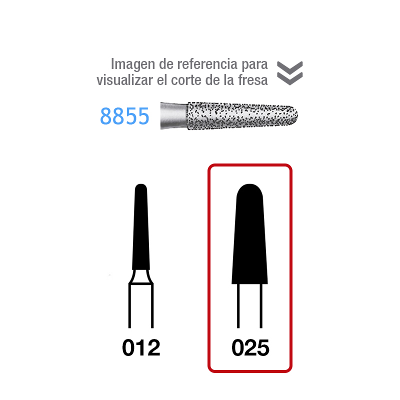 Fresas Diamante 8855-025 Komet - Caja de 5 unidades. Para turbina.