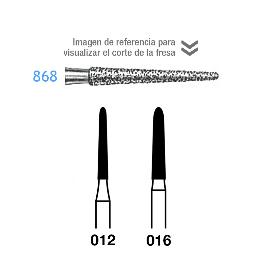 Fresas Diamante 868 FG grano medio 107 micras Komet - Caja de 5 unidades. Para turbina