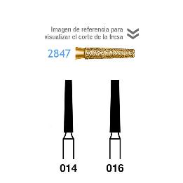 Fresas Diamante 2847 FG aro verde grano grueso Serie 2000 170 micras  Komet - Caja de 5 unidades. Para turbina.
