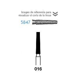 Fresas Diamante 5847-314-016 FG aro negro grano super grueso 181 micras Komet - Caja de 5 unidades. Para turbina