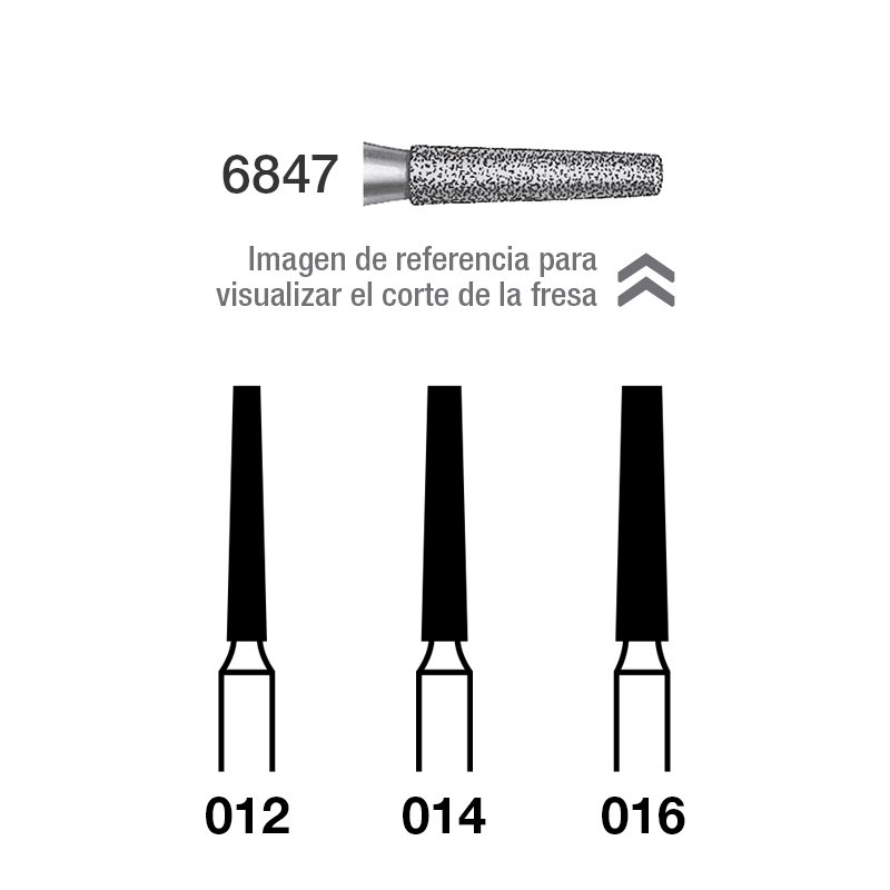 FRESAS Diamante 6847 847G- Royal Dent - Caja de 5 unidades. Para turbina.