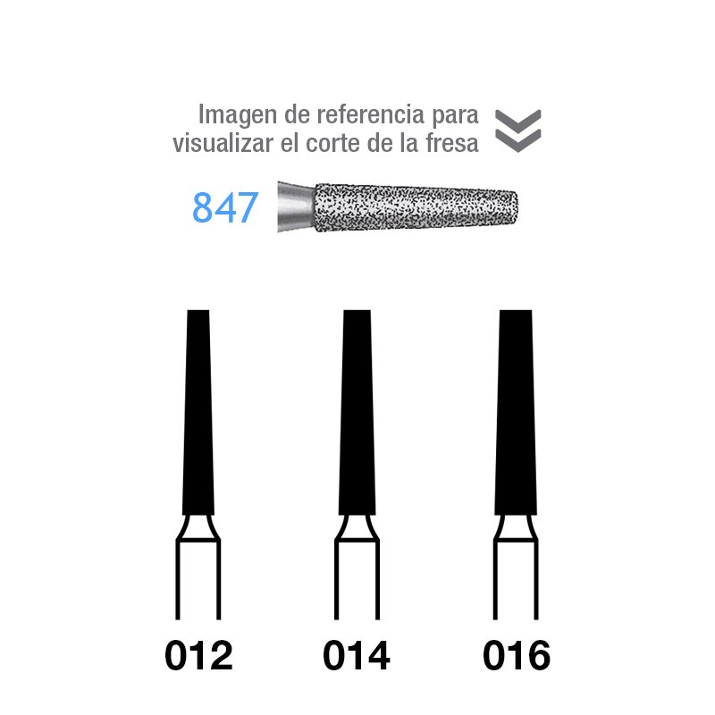 Fresas Diamante 847 Komet - Caja de 5 unidades. Para turbina.