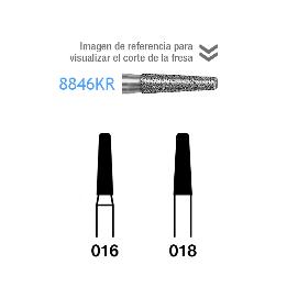 Fresas Diamante 8846KR- FG aro rojo grano fino 46 micras Komet - Caja de 5 unidades. Para turbina