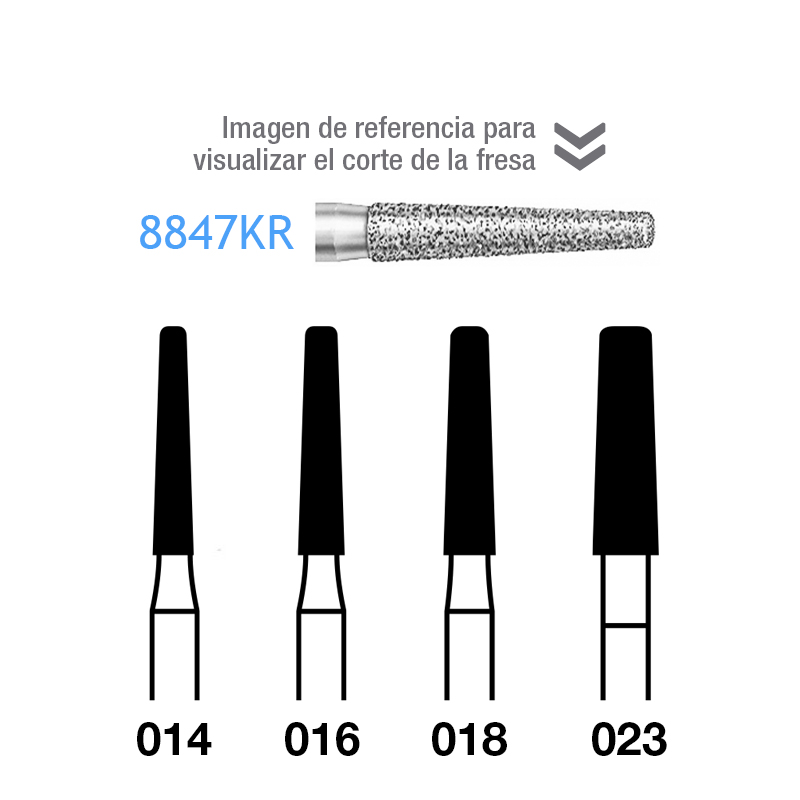 Fresas Diamante 8847KR-314-016 Komet - Caja de 5 unidades. Para turbina.