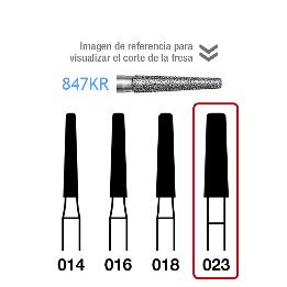Fresas Diamante FRESAS 847KR-314-023 FG grano medio 107 micras Komet - Caja de 5 unidades. Para turbina