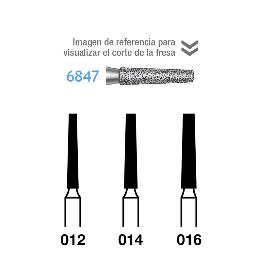 Fresas Diamante 6847 Komet - Caja de 5 unidades. Para turbina.