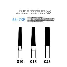 Fresas diamante 6847KR grano medio 107 Komet - Caja de 5 unidades. Para turbina.