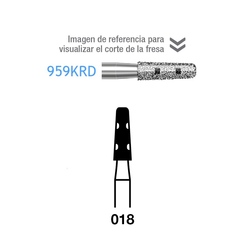 Fresas diamante 959KRD-314-018 Komet - Caja de 5 unidades. Para turbina.