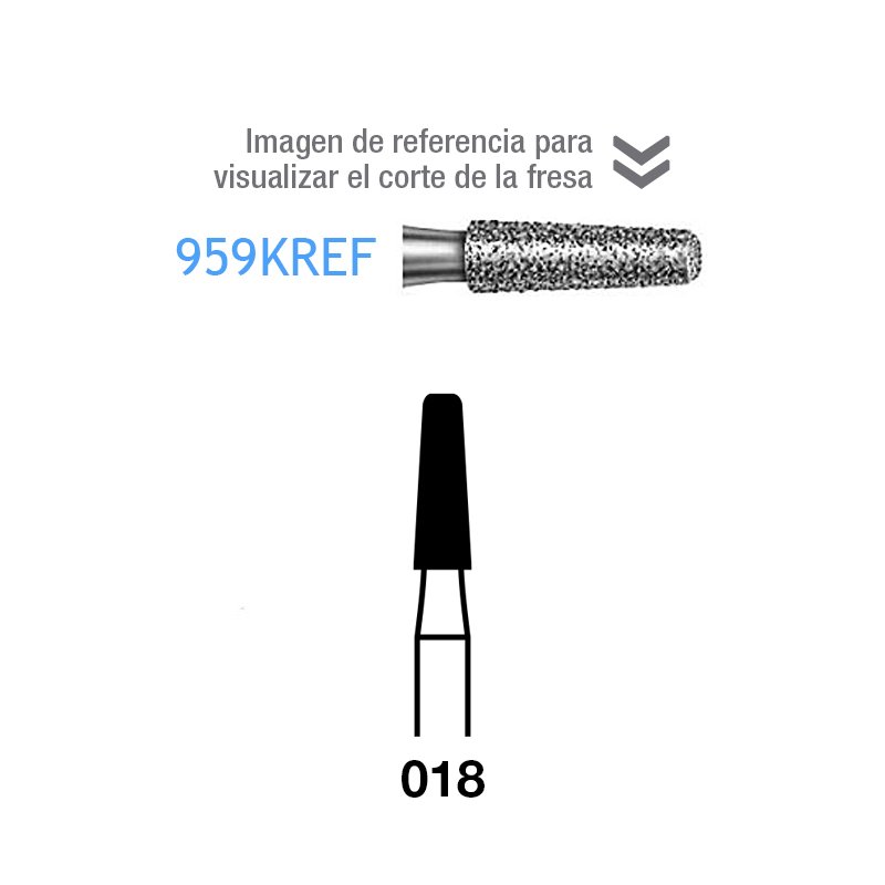 Fresas diamante 959KREF-314-018 Komet - Caja de 5 unidades. Para turbina.