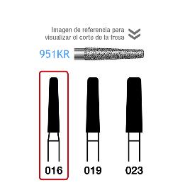 Fresas Diamante 951KR-314-016 FG grano medio 107 micras Komet - Caja de 5 unidades. Para turbina