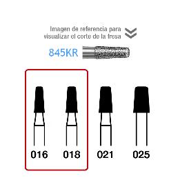Fresas Diamante 845KR-314 016 y 018 FG grano medio 107 micras Komet - Caja de 5 unidades. Para turbina
