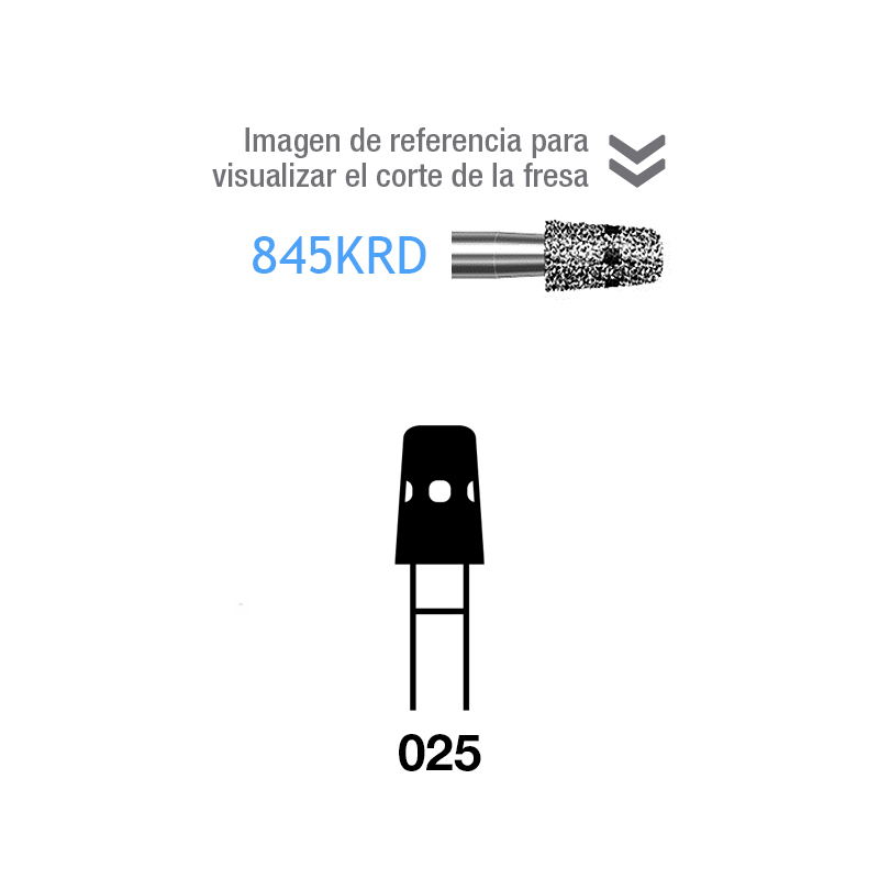 Fresas Diamante 845KRD-314-025 FG grano medio 107 micras Komet - Caja de 5 unidades. Para turbina