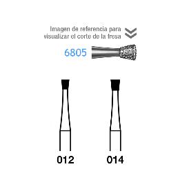 Fresas Diamante 6805-314 FG aro verde grueso 151 micras Komet Komet - Caja de 5 unidades. Para turbina.