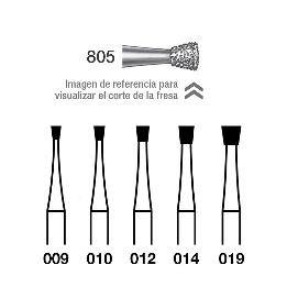 Fresas Diamante 805-314 FG grano medio 107 micra Royal Dent - Caja de 5 unidades. Para turbina.
