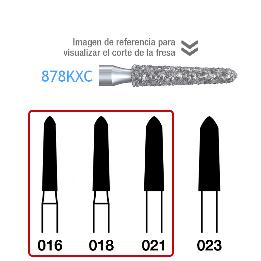 Fresas Diamante Deep Purple cónico con bisel modificado 878KXC FG aro lila grano grueo 230 micras  Komet - Caja de 5 unidades. Para turbina