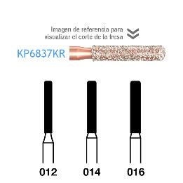 Fresas Diamante DIAO cilindrico con bordes redondos KP6837KR parte activa 8 mm Komet - Caja de 5 unidades. Para turbina
