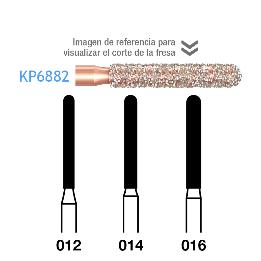 Fresas Diamante DIAO Cilindrico redondo KP6882 parte activa 10 mm Komet - Caja de 5 unidades. Para turbina