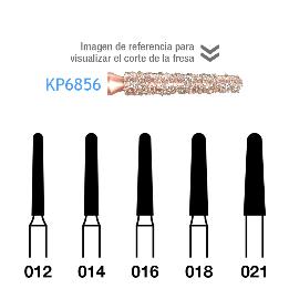 Fresas Diamante DIAO cónico redondo KP6856 parte activa 8 mm Komet - Caja de 5 unidades. Para turbina