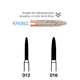 Fresas Diamante DIAO llama KP6862 parte activa 8 mm Komet - Caja de 5 unidades. Para turbina