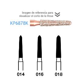 Fresas Diamante DIAO torpedo cónico KP6878K parte activa 8 mm Komet - Caja de 5 unidades. Para turbina