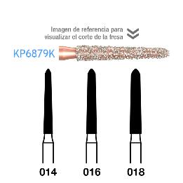 Fresas Diamante DIAO torpedo cónico KP6879K parte activa 10 mm Komet - Caja de 5 unidades. Para turbina