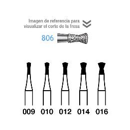Fresas Diamante 806 FG grano medio 107 micras Komet - Caja de 5 unidades. Para turbina.