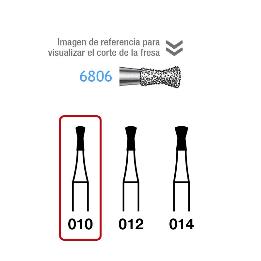Fresas Diamante 6806-314-010 FG aro verde grano grueso 151 micras Komet - Caja de 5 unidades. Para turbina.