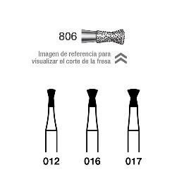 Fresas Diamante 806-314 FG grano medio 107 micra Royal Dent - Caja de 5 unidades. Para turbina